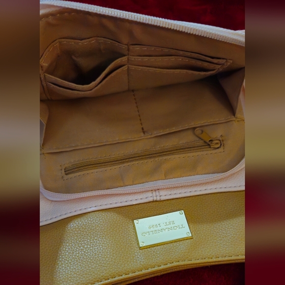 Tignanello Leather Blush Pink and Tan Crossbody Bag - Picture 8 of 9